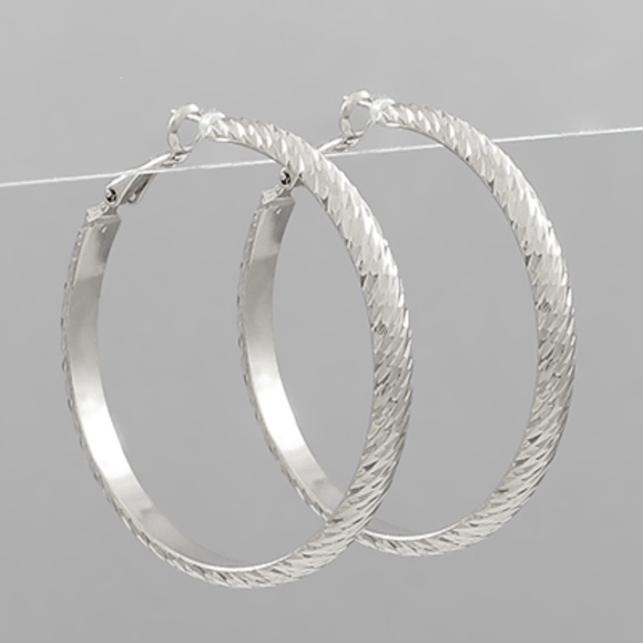 50mm Textured Metal Hoops